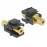 Jack 3.5mm 4pin F / F Keystone, адаптер Gold, HQ, черный