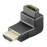 HDMI M / F 90ёвверх, адаптер Gold, Standart, черный