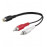 RCA 1x2 F / M, 1.5m AWG29 D = 2x2.5mm ромашка, Standart, черный