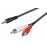 Jack 3.5mm 3pin-> RCAx2 M / M 1.0m, Shielded (28жил) D = 2x2.6mm Cu, HQ, черный