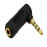 Jack 3.5mm 4pin M / F, адаптер угловой 90ё Gold, Standart, черный