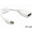 DisplayPort-> mini F / M, 0.21m (DPv1.2) Ferrite, Standart, белый