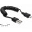 USB2.0 A-> microB M / M 0.5m, AWG28 Spiral 0.2-0.6m, HQ, черный