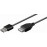 USB2.0 A M / F 0.6m, AWG28 EASY 2xShielded Cu, Standart, черный