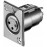 FreeEnd-> XLR 3p, / F гнездо панельное Locking, HQ, серебряный