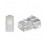 FreeEnd-> RJ45 UTP5e, коннектор 8P8C Round Gold (1шт), HQ, прозрачный