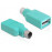 USB2.0 A-> PS2 F / M, адаптер мышки / клавиатуры, Standart, зеленый
