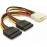 MoleX-> SATA 15px2 M / F, 0.16m прямой 4pin, HQ