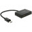 DisplayPort-> HDMIx2 Splitter, 0.3m Pas 3D 4K Metal SLS, Standart, черный