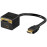 HDMI-> DVI M / F Splitter, + HDMI / F 0.1m AWG28 Gold, HQ, черный