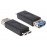 USB3.0 A-> microB F / M, адаптер Nickel-plated, Standart, черный