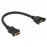 HDMI F / F прямой, 0.25m D = 7.3mm AWG28 Panel Mount, HQ, черный