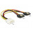 MoleX-> SATA 15px2 M / F, 0.20m прямой 4pin AWG18 Latch, HQ