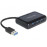 USB3.0 A 1x4 HUB, Act mini (3xUSB + 1xRJ45 Gigabit), HQ, черный