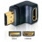 HDMI M / F 90ёвниз, Gold, HQ, черный