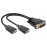 DMS59-> DisplayPortx2 M / F, 0.25m Y-Form, Standart, черный