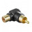 RCA M / F, адаптер 90ё Gold Black, Standart, черный