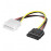 MoleX-> SATA 15p M / F, 0.15m прямой 4pin, Standart