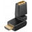 HDMI M / F прямой, 180ё + 180ё поворотный Gold, Standart, черный