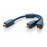 RCA 1x2 F / M, 0.1m Casual D = 3.9mm 42xWires, HighEnd, синий