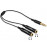 Jack 3.5mm 3pin 1x2 M / F Splitter, 0.25m Stereo Gold, HQ, черный