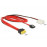 SATA 8p-> 7p M / M, + Molex / M 0.3m Latch D = 2.2mm, Standart, красный